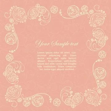 Ornamental frame with roses Stock Illustration