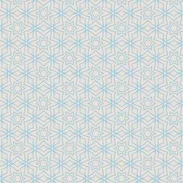 Ornamental geometric seamless pattern. Vector blue and beige abstract background 库存插图