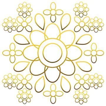 Ornamental gold flower pattern Stock Illustration