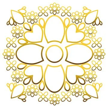 Ornamental gold flower pattern Stock Illustration
