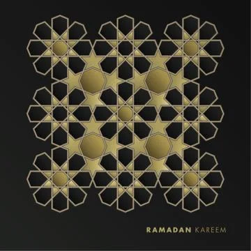 Ornamental golden arab tile pattern with islamic geometric stars. Modern イラスト素材