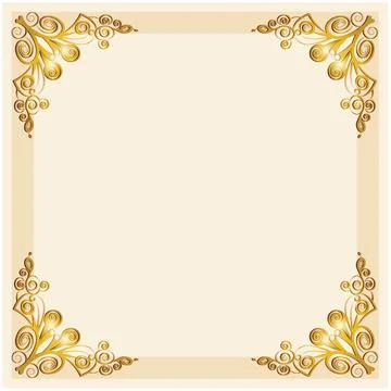 Ornamental golden element border frame 1 Stock Illustration