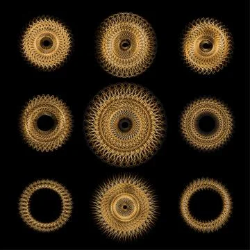 Ornamental golden round pattern Stock Illustration