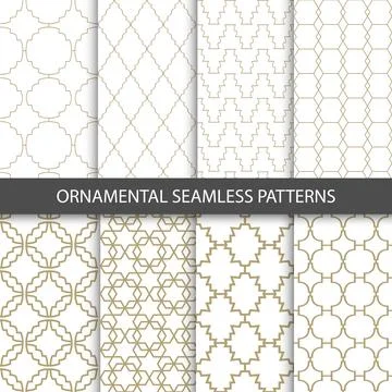 Ornamental grid patterns in vintage style - seamless イラスト素材