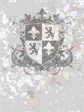Ornamental heraldic shield Stock Illustration