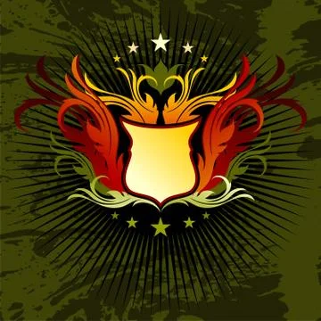 Ornamental heraldic shield Stock Illustration