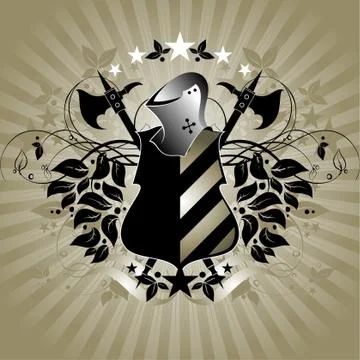 Ornamental heraldic shield Stock Illustration