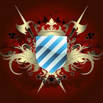 Ornamental heraldic shield Illustrazione stock
