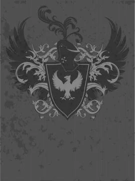 Ornamental heraldic shield Illustrazione stock
