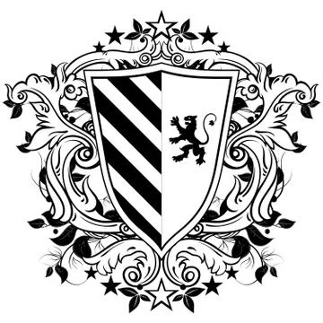 Ornamental heraldic shield Stock Illustration