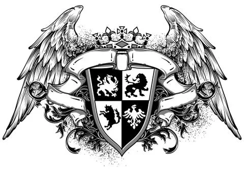 Ornamental heraldic shield Stock Illustration