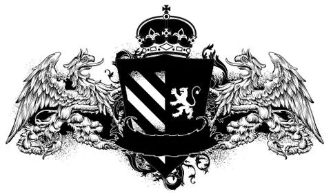 Ornamental heraldic shield Stock Illustration