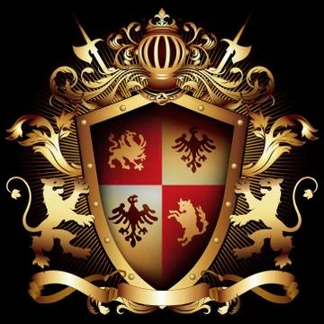 Ornamental heraldic shield Stock Illustration