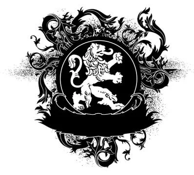 Ornamental heraldic shield Illustrazione stock