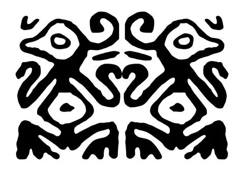 Ornamental illustration Naive Style inspired by prehistoric cave paintings Stock Illustration