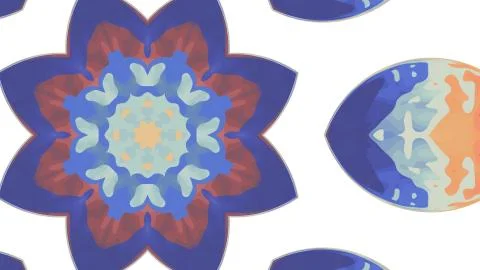 Ornamental kaleidoscope rainbow shape pattern illustration background New Stock Illustration