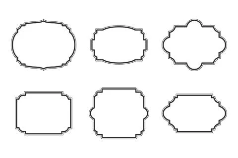 Ornamental Label Frames Collection Old Ornate Vintage Borders Stock Illustration