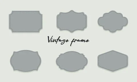 Ornamental label frames. Old ornate labels, decorative vintage frame and retro Stock Illustration