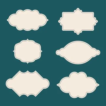 Ornamental label frames. Old ornate labels, decorative vintage frame and retr Illustrazione stock