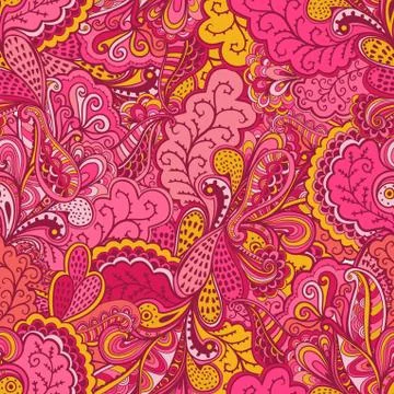 Ornamental lace pattern, background with many details, looks like crocheting  Illustrazione stock