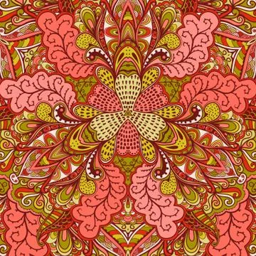 Ornamental lace pattern, background with many details, looks like crocheting  Stock Illustration
