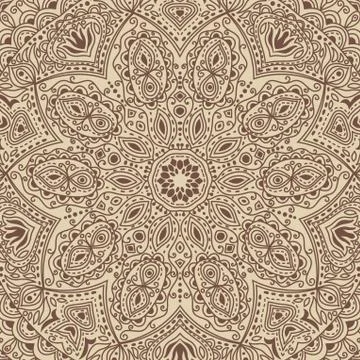 Ornamental lace pattern, circle background with many details, looks like croc Stock Illustration