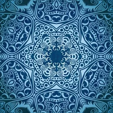 Ornamental lace pattern, circle background with many details, looks like croc Stock Illustration