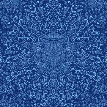 Ornamental lace pattern, circle background with many details, looks like croc Stock Illustration