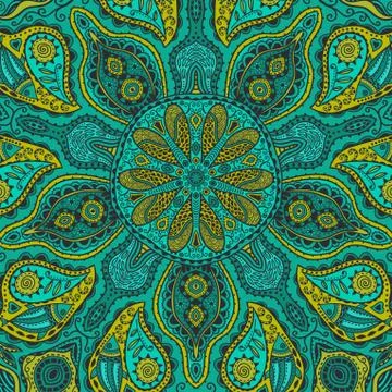 Ornamental lace pattern, circle background with many details, looks like croc Stock Illustration