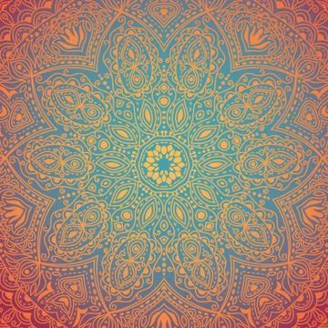 Ornamental lace pattern, circle background with many details, looks like croc Stock Illustration