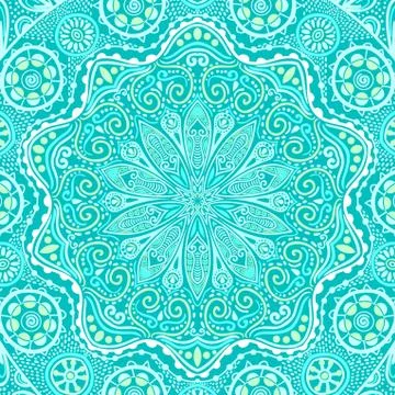 Ornamental lace pattern, circle background with many details, looks like croc Stock Illustration