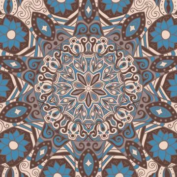 Ornamental lace pattern, circle background with many details, looks like croc Stock Illustration