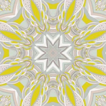 Ornamental lace pattern, circle background with many details. Pastel backgrou Stock Illustration