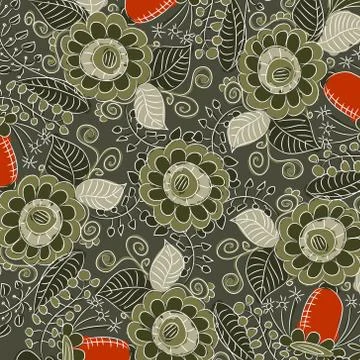 Ornamental lace pattern on dark background Stock Illustration