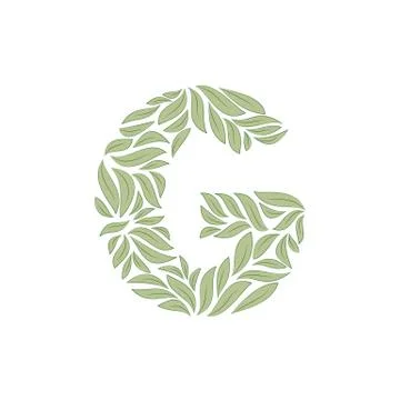 Ornamental letter G on white Stock Illustration