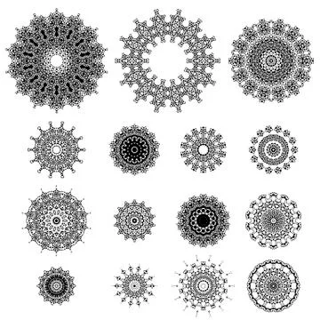 Ornamental Line Pattern. Round Texture. Geometric Ornament Stock Illustration