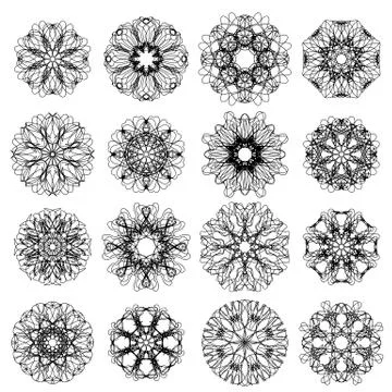 Ornamental Line Pattern. Round Texture. Geometric Ornament Stock Illustration