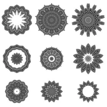 Ornamental Line Pattern. Round Texture. Oriental Geometric Ornament Stock Illustration
