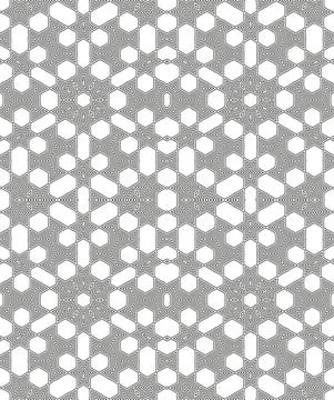 Ornamental linear pattern. Detailed vector illustration. Seamless black and 스톡 일러스트
