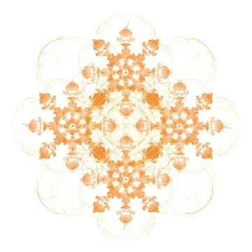 Ornamental mandala with filigrane linear pattern on white background. Illustrazione stock