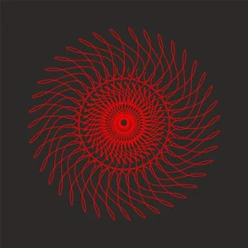 Ornamental mandala with filigrane linear pattern on black background. 스톡 일러스트