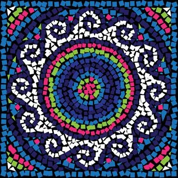 Ornamental mandala pattern with ornamental seamless geometric background in.. Stock Illustration