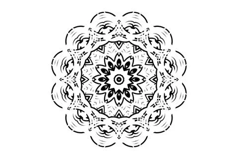 Ornamental Mandala Pattern Radiant Creature Heads Design Stock Illustration