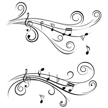 Ornamental music notes Stock Illustration