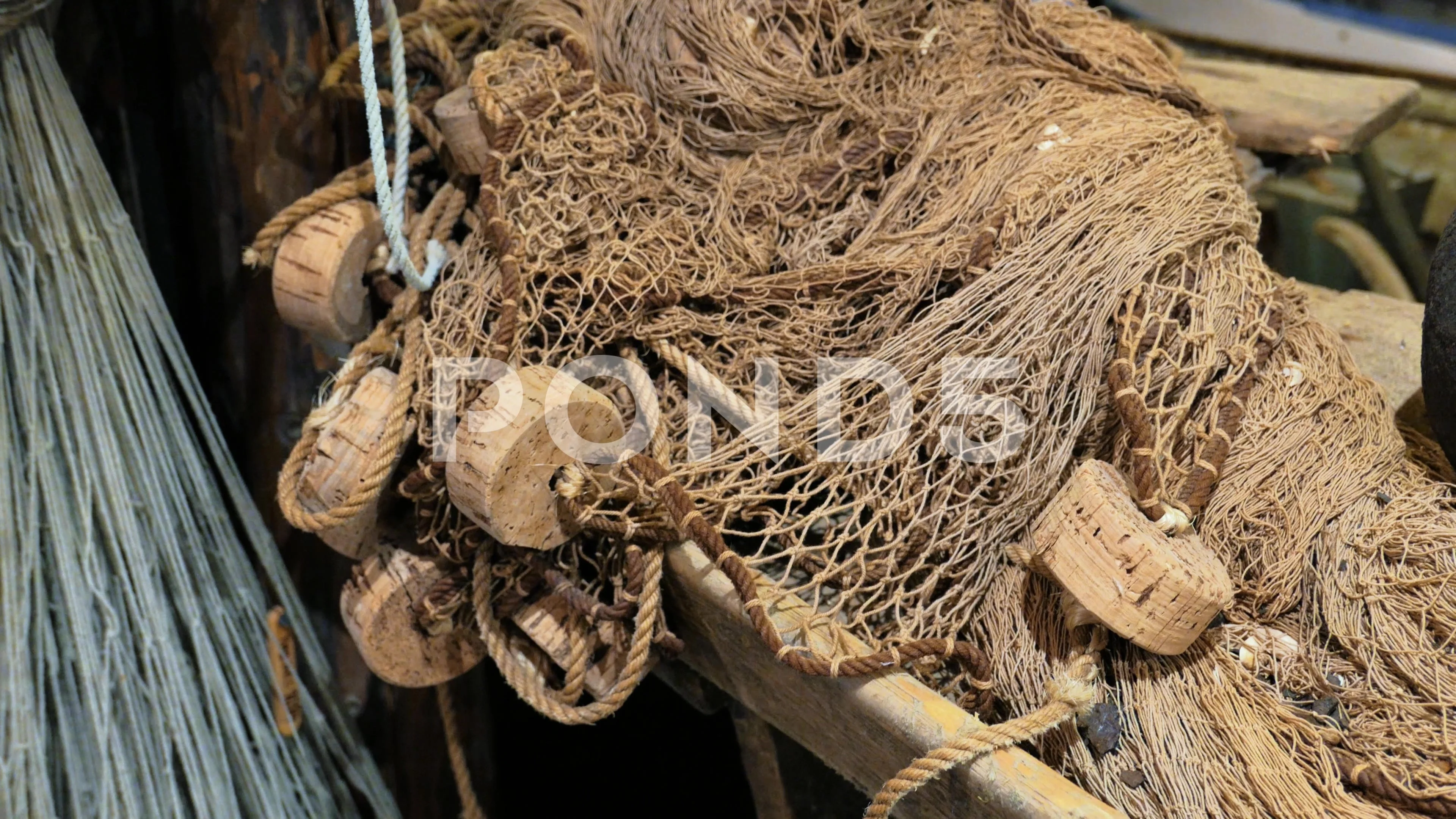 Ornamental old fishing net, Stock Video
