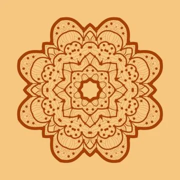 Ornamental outline mandala. Vector square flyer card design. Invitation card. Stock Illustration