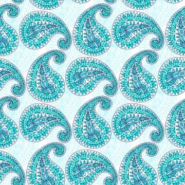 Ornamental paisley pattern. Indian textile design. Paisley seamless patterper Stock Illustration