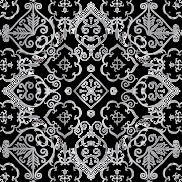 Ornamental Paisley vector seamless pattern. Arabesque style floral background Stock Illustration