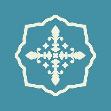 Ornamental pattern, emblem or banner in flat style. Vintage badge. Vector  Stock Illustration