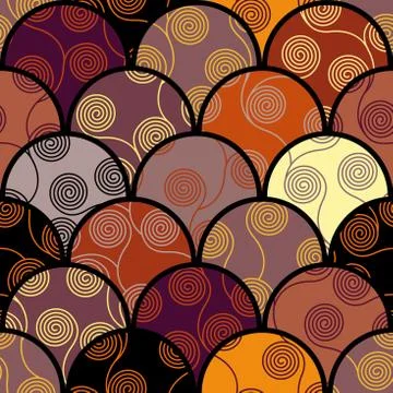 Ornamental pattern in ffish scale style. Vector image. Stock Illustration